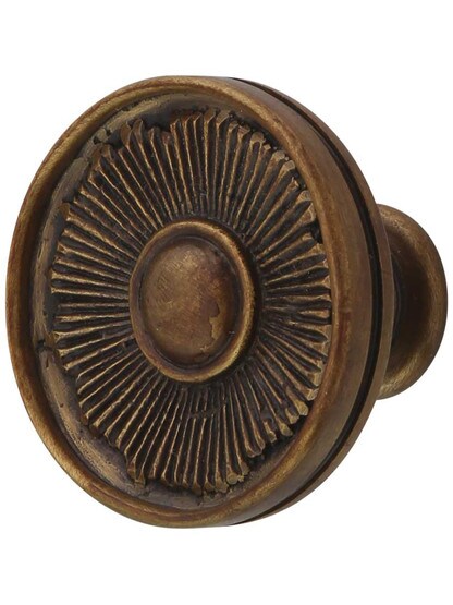 Sunburst Cabinet Knob - 1 3/8 inch Diameter in Estate Dover.